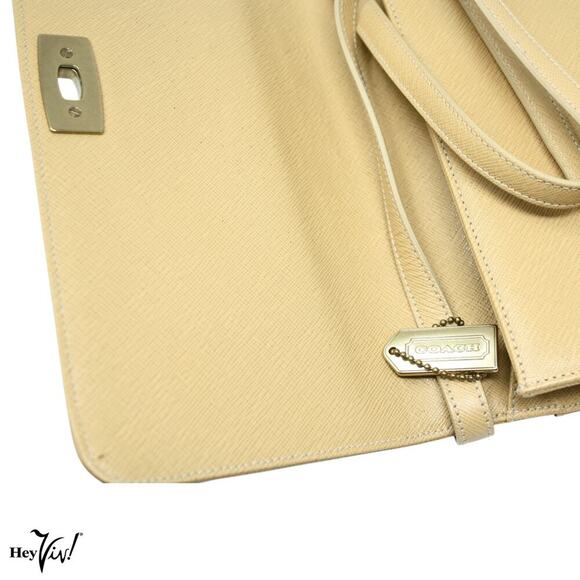 Vintage Gramercy Coach Clutch Purse Leather Made Italy Wheat Dust Bag Style 7000 - Picture 9 of 13